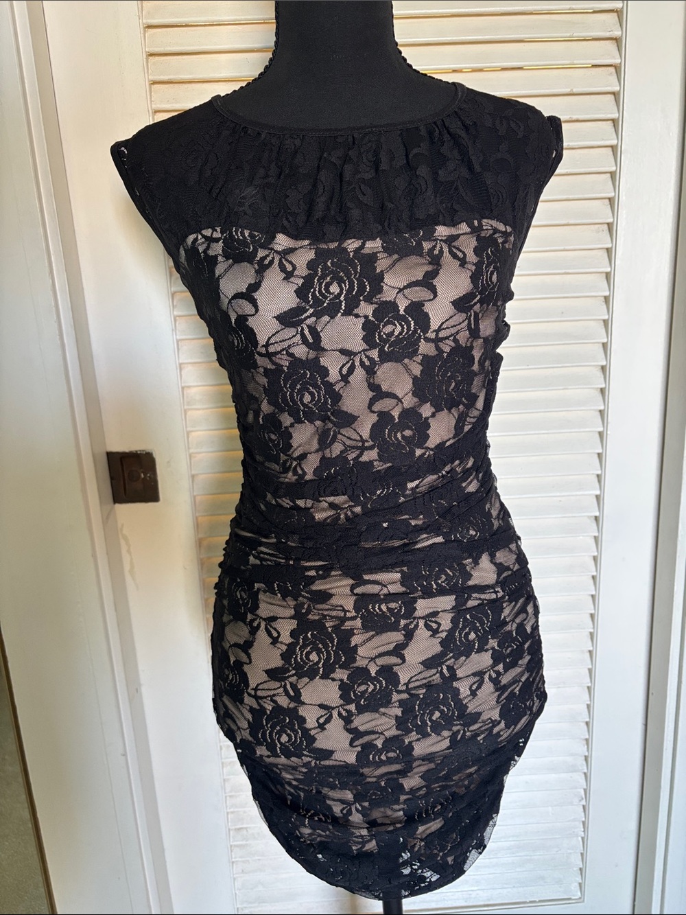 Ruby Rox Black Lace Overlay Mini Dress